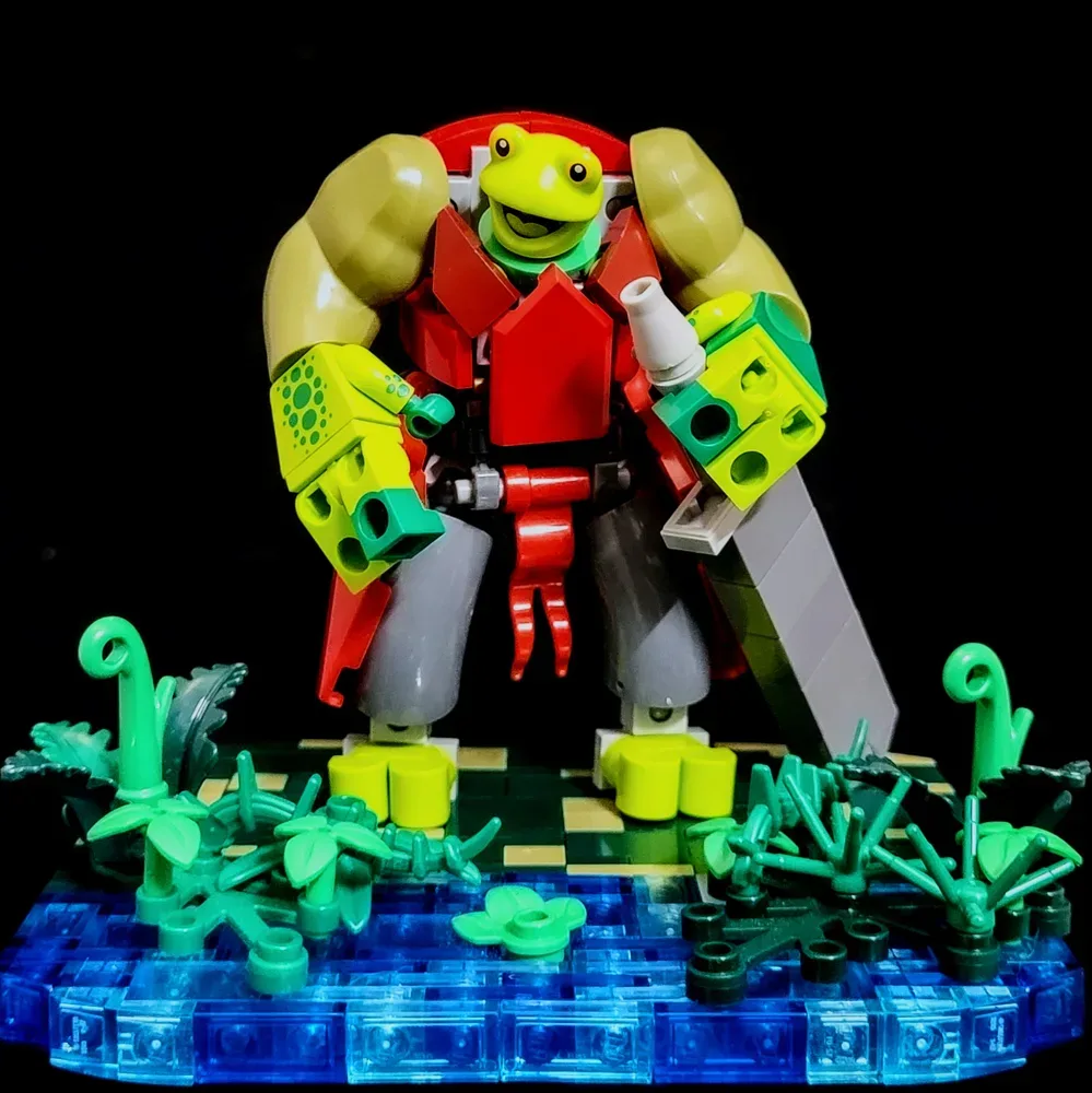 Turning a CMF frog costume into a hulking, armored frog-knight Turning a CMF frog costume into a hulking, armored frog-knight
