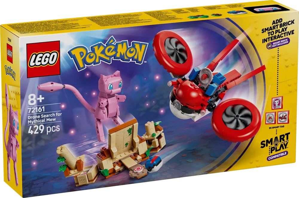 Lego Pokemon Drone Search for Mythical Mew 72161 front box art.