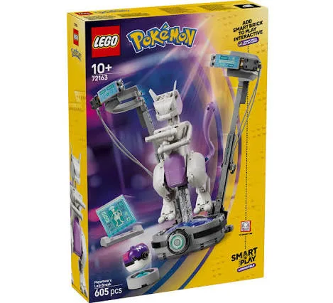 LEGO Pokémon Mewtwo's Lab Break 72163 set box showing Mewtwo and its interactive lab station.