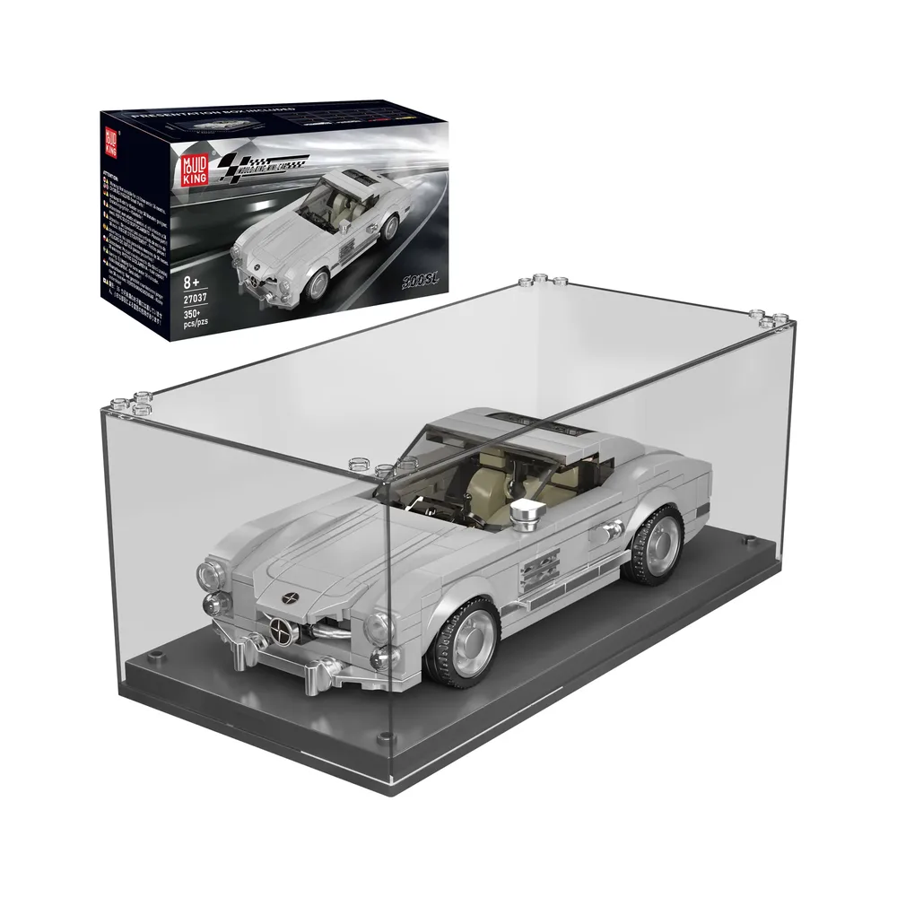Mould King 300SL Car Model 27037 in display case with product box