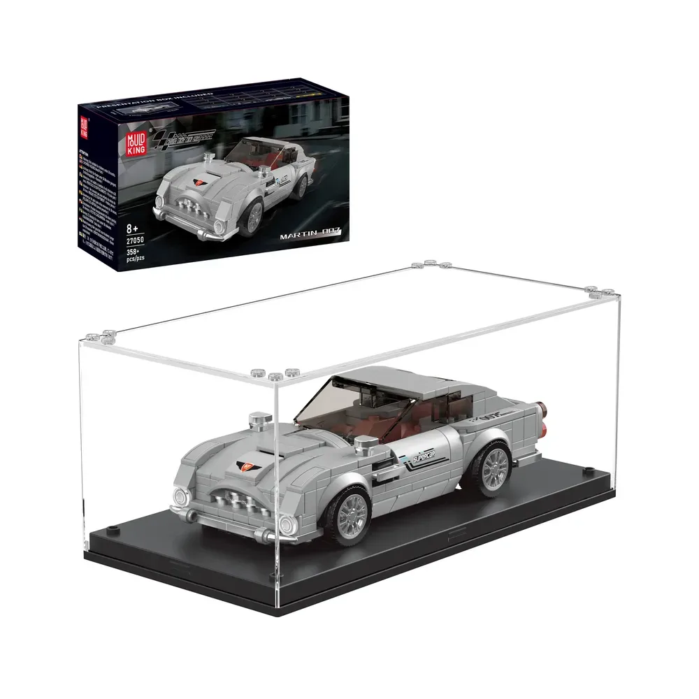 Mould King Silver Martin 007 Supercar 27050 building block set with display case and original packaging.