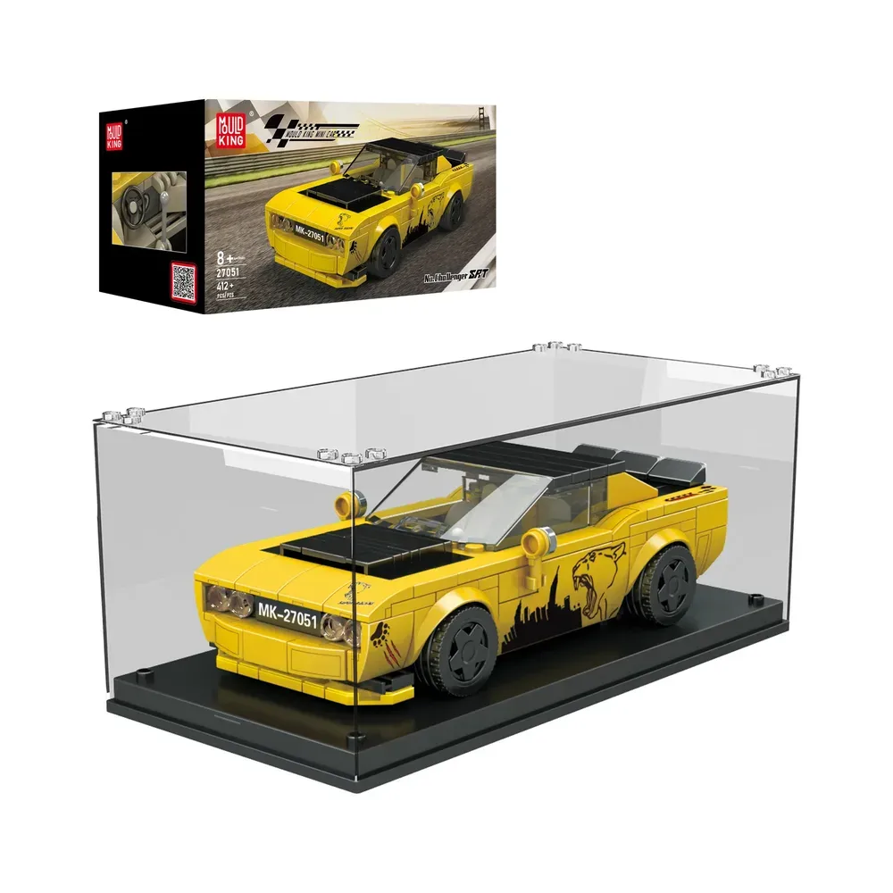 Mould King Challenger SRT Car 27051 in display case with product box
