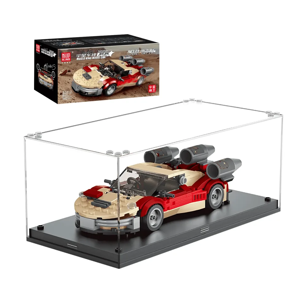 Mould King Aland Airship Landspeeder Model Car to Build 27017 in clear display case with box