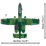Top-down view of COBI A-10 Warthog model, displaying its 14.5-inch wingspan and intricate Desert Storm camouflage.