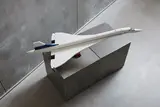 Lego Concorde in minimalist display.