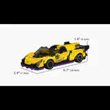 Mould King Lambo Veneno 27053 model with dimensions.