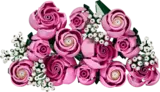 Detailed LEGO pink roses bouquet.