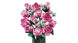 Complete LEGO pink roses bouquet.