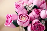 Detailed LEGO rose centers.
