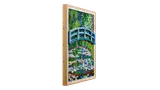 Side view of thin LEGO Monet art.