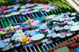 Detailed LEGO water surface.
