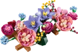 Close-up of diverse LEGO flowers