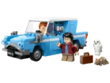 Assembled Ford Anglia with minifigures.