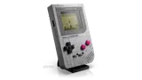 Game Boy on display stand.