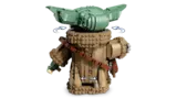 LEGO Grogu back view, showing articulation.