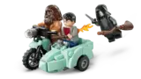 Hagrid, Harry, Death Eater chase.