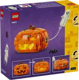Pumpkin Lantern box back with lit model and ghost attachment.