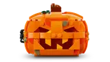 Front view of the LEGO pumpkin face.
