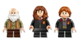 Professor Flitwick, Hermione, and Ron minifigures.