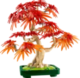 Assembled LEGO Japanese Red Maple Tree with red leaves.