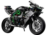 Angled front view of Kawasaki Ninja H2R model.