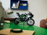 Kawasaki Ninja H2R model on a desk.