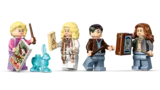 Luna Lovegood, Harry, Hermione minifigures.