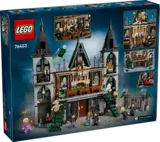 Back of the box showing Lego Malfoy Manor 76453 and its features.