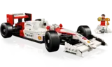 Lego McLaren MP4/4 and Ayrton Senna from low angle.