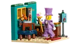 Minifigure in a purple suit with a magic wand.