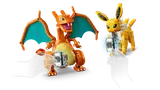 Interacting with both LEGO Charizard and Jolteon.