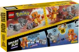 LEGO Pokémon box back with play features.