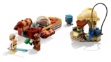 LEGO set characters interacting with landspeeder.