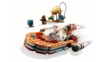 LEGO Luke Skywalker piloting X-34 Landspeeder in motion.