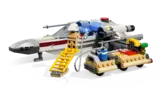 Lego X-Wing with Rebel Crew minifigure and ground support cart.
