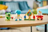 LEGO Pokémon battle set on display on a wooden table.