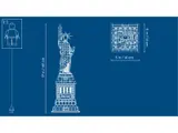 LEGO Statue of Liberty dimensions blueprint.
