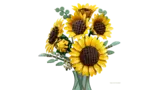 Assembled LEGO Sunflower Bouquet