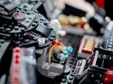 Jar Jar Binks minifigure in Dark Falcon cockpit.