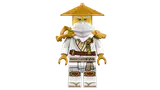 Close-up of Master Wu minifigure.