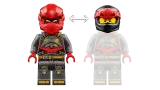 Red LEGO Ninjago minifigure with and without helmet.