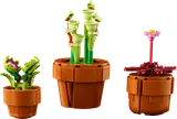 Close-up of three LEGO carnivorous plants.