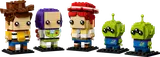 Front view of all five LEGO Toy Story BrickHeadz figures.
