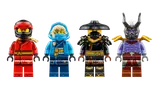 Four LEGO Ninjago minifigures.