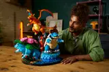 Man with LEGO Pokémon model