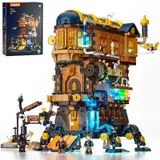 Lumibricks L9103 Steampunk mobile lab with integrated lights.