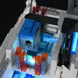 Close-up of glowing blue energy core.