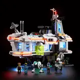 Night scene with figures and illuminated Lumibricks base.