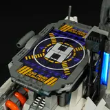 Close-up of illuminated landing pad.