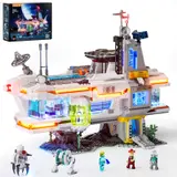 Lumibricks Alien Frontier Bounty Hub 20007 with minifigures and lights.